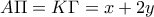 A\Pi=K\Gamma=x+2y