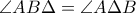 \angle{AB\Delta}=\angle{A\Delta B}