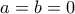 a=b=0