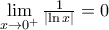 \underset{x\to {{0}^{+}}}{\mathop{\lim }}\,\frac{1}{\left| \ln x \right|}=0