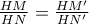 \frac{HM}{HN}=\frac{HM'}{HN'}