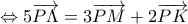 \displaystyle{\Leftrightarrow 5\overrightarrow{P\Lambda }=3\overrightarrow{PM}+2\overrightarrow{PK}}