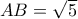AB=\sqrt{5}