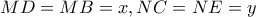 MD=MB=x,NC=NE=y
