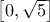 \left[ 0, \sqrt{5} \right]