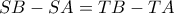 SB-SA=TB-TA