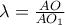 \lambda = \frac{AO}{AO_1}