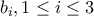 b_i,1\leq i \leq 3
