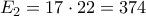 E_{2}=17\cdot22=374