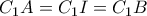 C_{1}A=C_{1}I=C_{1}B