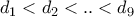 d_1<d_2<..<d_9