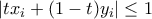 |tx_i + (1-t) y_i|\leq 1