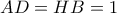 AD=HB=1
