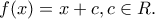 f(x)=x+c,c\in R.