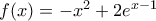 f(x)=-x^{2}+2e^{x-1}