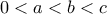 0<a<b<c