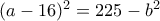 (a-16)^2=225-b^2