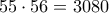 55 \cdot 56 = 3080