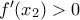 f'(x_{2})>0