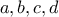 a, b, c, d