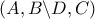 \left( {A,B\backslash D,C} \right)