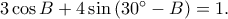3\cos B+4\sin \left ( 30^\circ-B \right )=1.