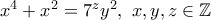 x^4+x^2=7^zy^2, \ x,y,z \in \Bbb{Z}