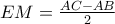 EM = \frac{{AC - AB}}{2}