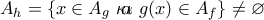 \displaystyle{{{A}_{h}}=\{x\in {{A}_{g}}\,\,\text{ }\!\!\kappa\!\!\text{  }\!\!\alpha\!\!\text{  }\!\!\iota\!\!\text{ }\,\,g(x)\in {{A}_{f}}\}\ne \varnothing }