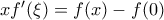 \small xf'(\xi )=f(x)-f(0)