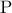 \displaystyle{{\rm P}}
