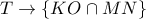 T \to \{ KO \cap MN\} 