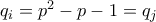 q_i=p^2-p-1=q_j