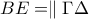 \displaystyle{BE=\parallel \Gamma \Delta}