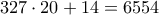 327\cdot 20 +14= 6554