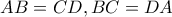 AB=CD,BC=DA
