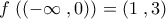f\left \left (( - \infty \right,0 ) \right )=\left ( 1 \right,3 )