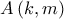 A\left( {k,m} \right)