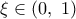 \xi \in (0,\,\,1)