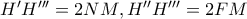 H'H'''=2NM, H''H'''=2FM