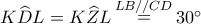 K\widehat DL = K\widehat ZL\mathop  = \limits^{LB//CD} {30^ \circ }