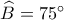 \widehat{B}=75^\circ 