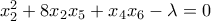 x_2^2+8x_2x_5+x_4x_6-\lambda=0