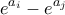 \displaystyle {e^{{a_i}}} - {e^{{a_j}}}