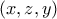 (x,z,y)