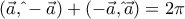 \displaystyle{\left(\vec{a},\hat{}-\vec{a}\right)+\left(-\vec{a},\hat{}\vec{a}\right)=2\pi}