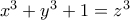 x^3+y^3+1=z^3