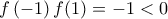 f\left( -1 \right)f(1)=-1<0