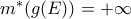 m^*(g(E))=+\infty